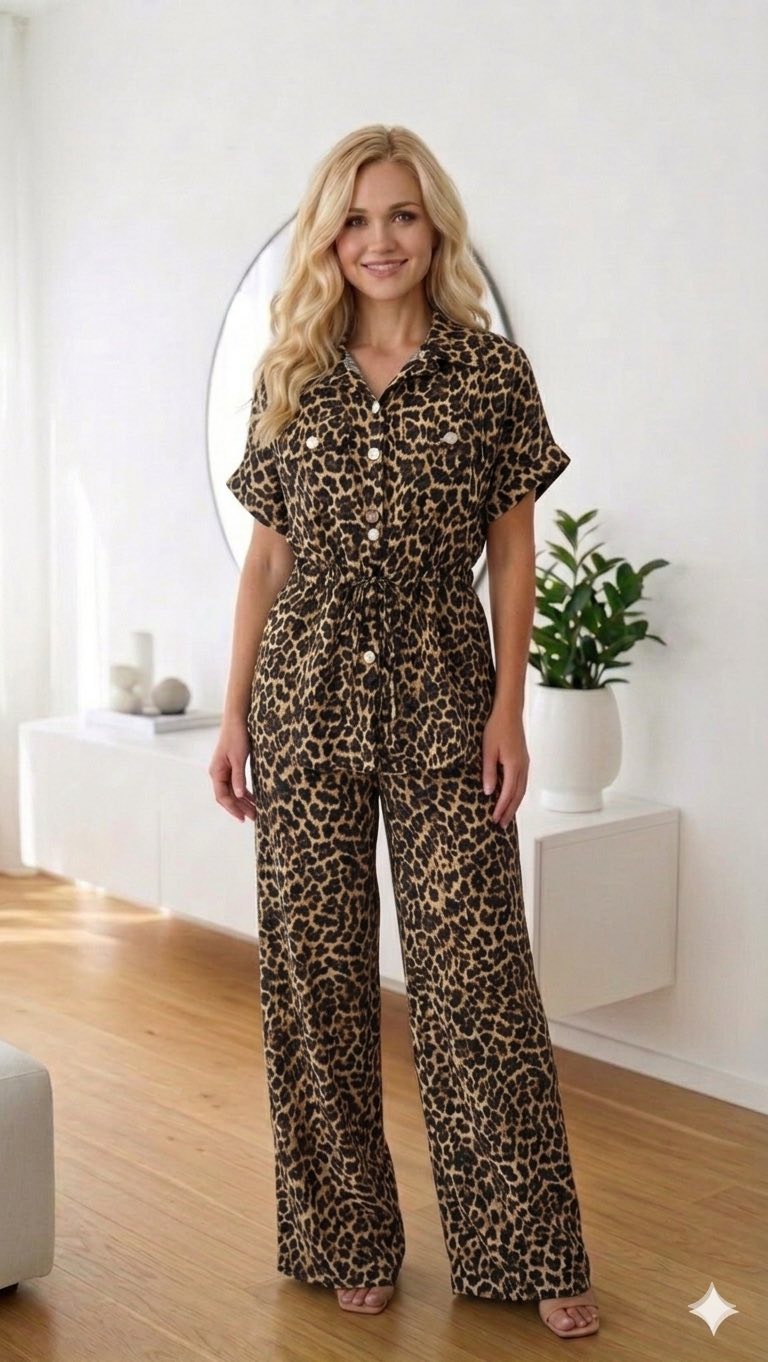 Compleu cu maneca scurta Jolly animal print
