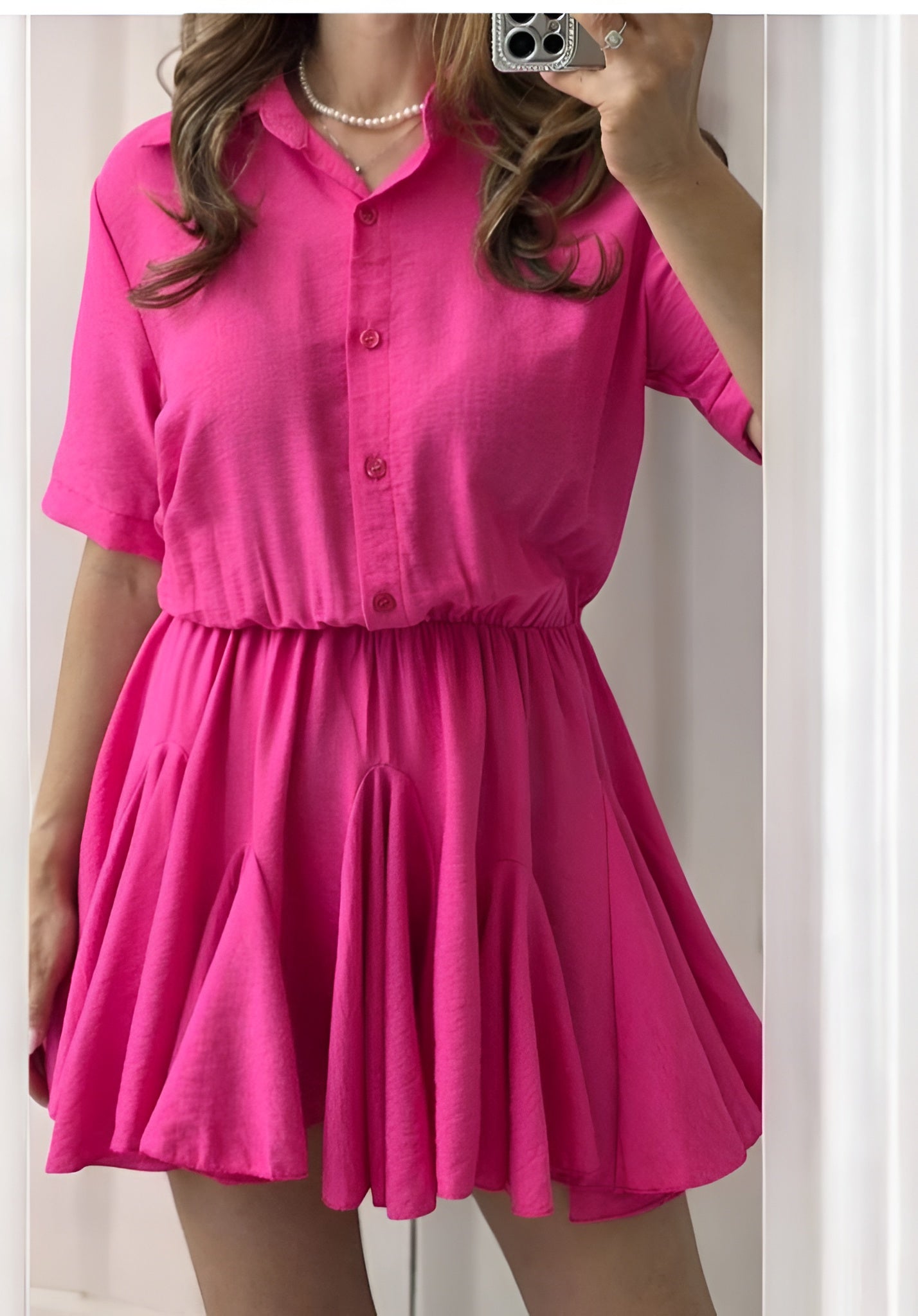 Rochie din vascoza Tiffany fucsia