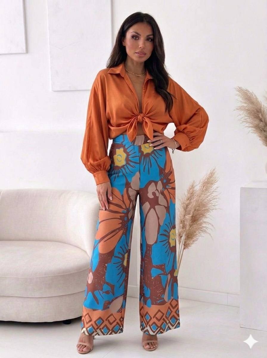 Compleu din satin Lexy portocaliu