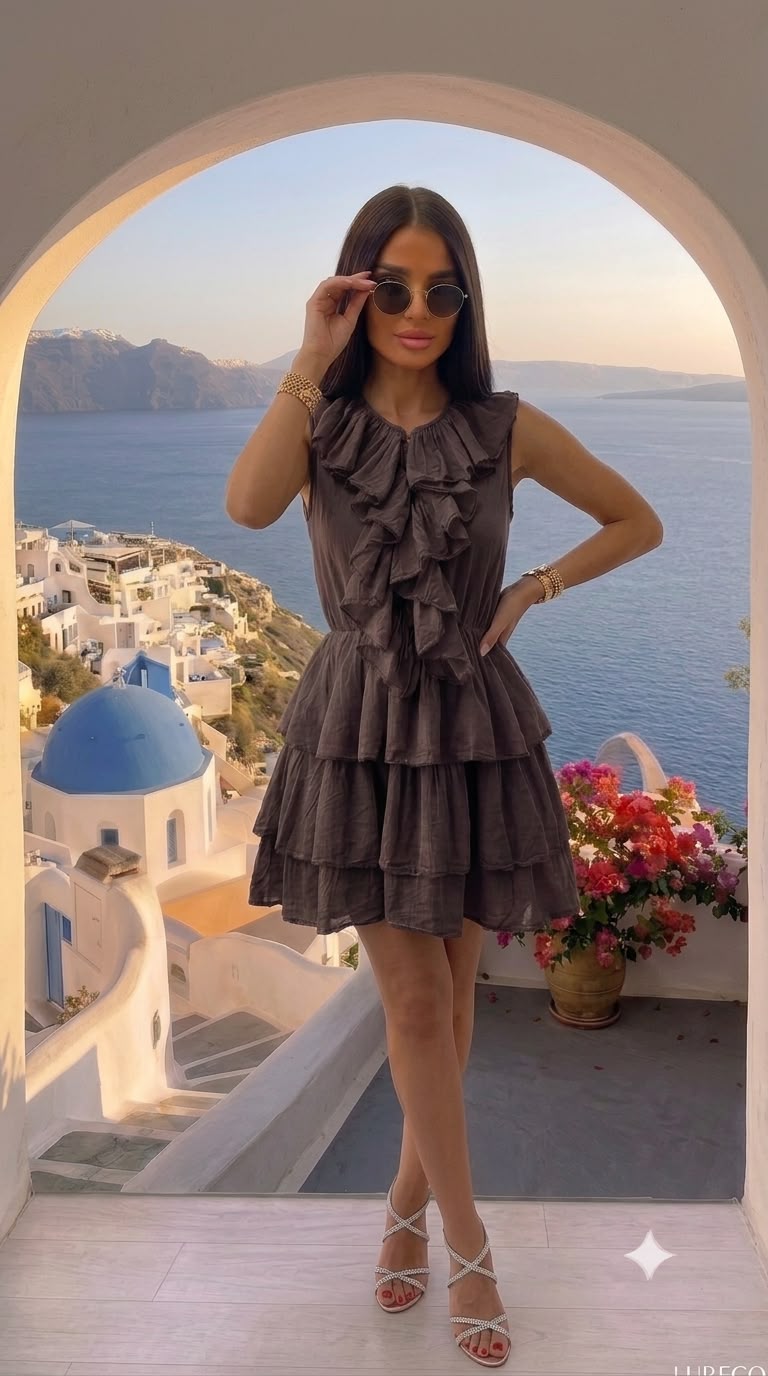 Rochie din bumbac fin Olivia gri