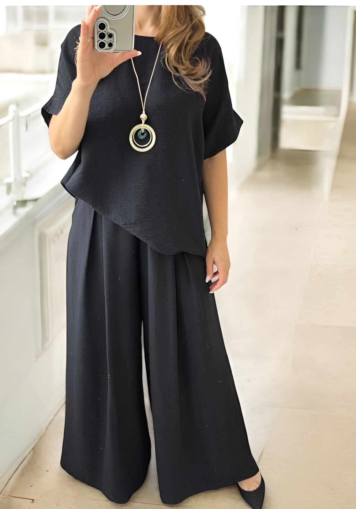 Bluza din vascoza Kate negru