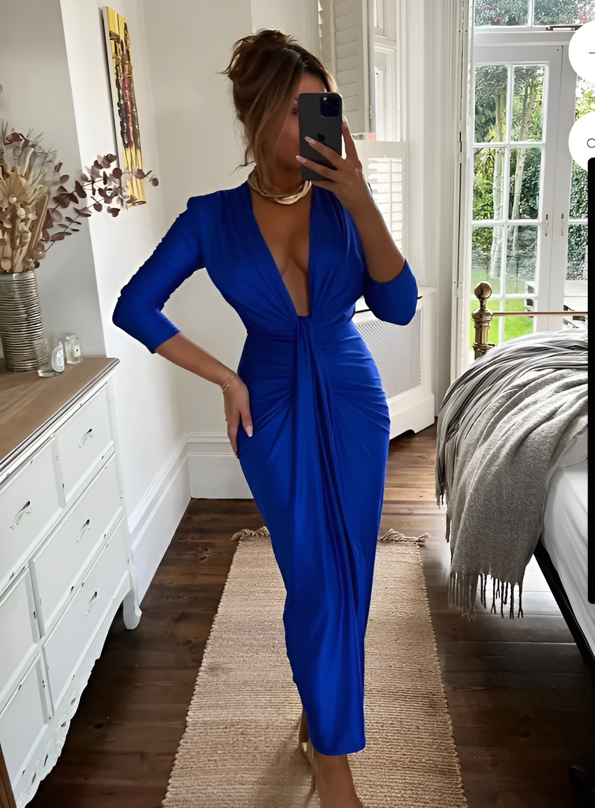 Rochie eleganta din lycra Amora albastru electric