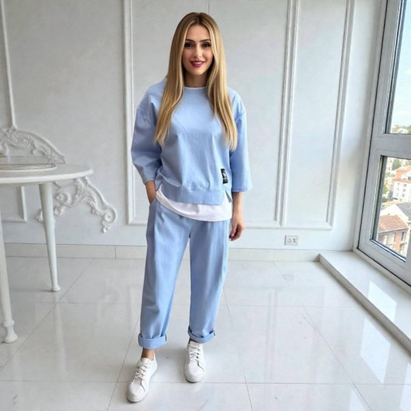 Compleu din bumbac Elize albastru