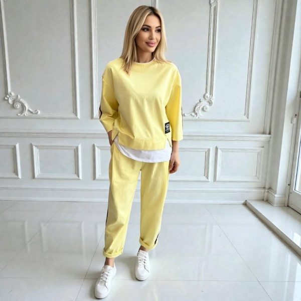 Compleu din bumbac Elize galben