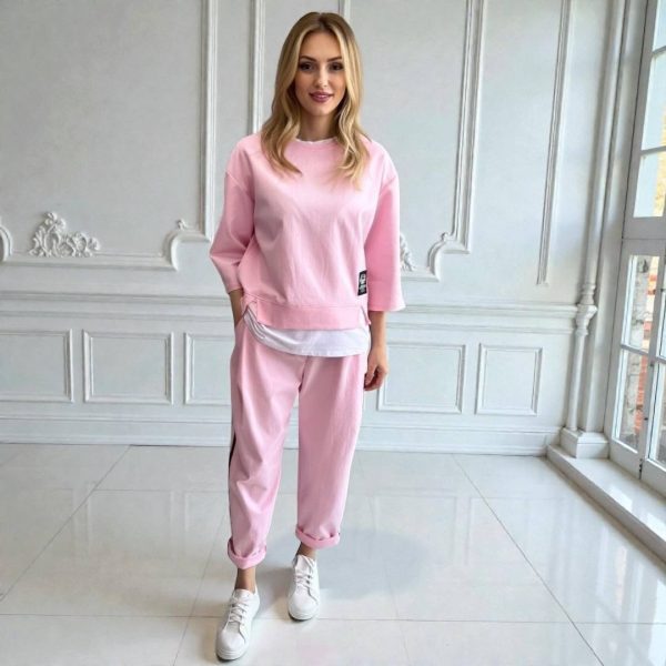 Compleu din bumbac Elize roz