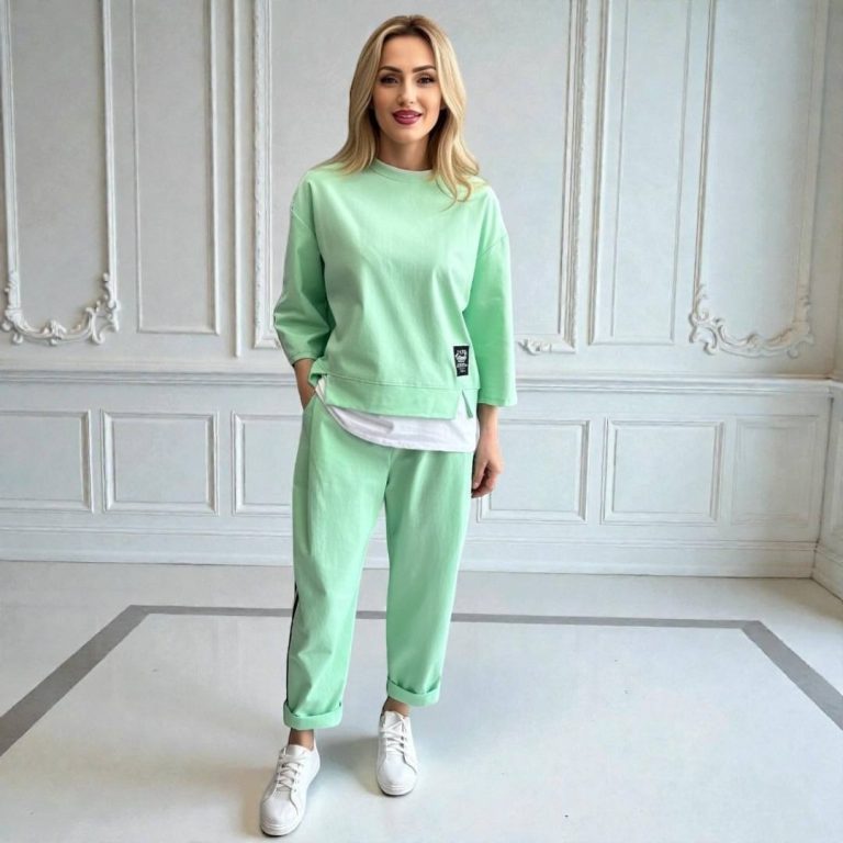 Compleu din bumbac Elize verde
