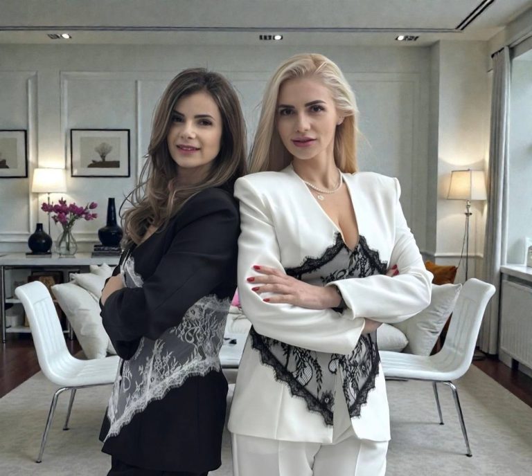 Costum cu insertii de dantela Luxury negru
