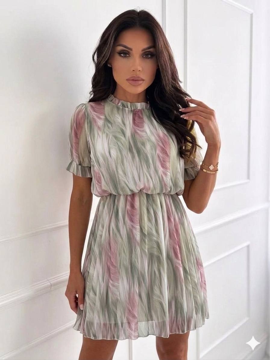 Rochie plisata Mira kaki