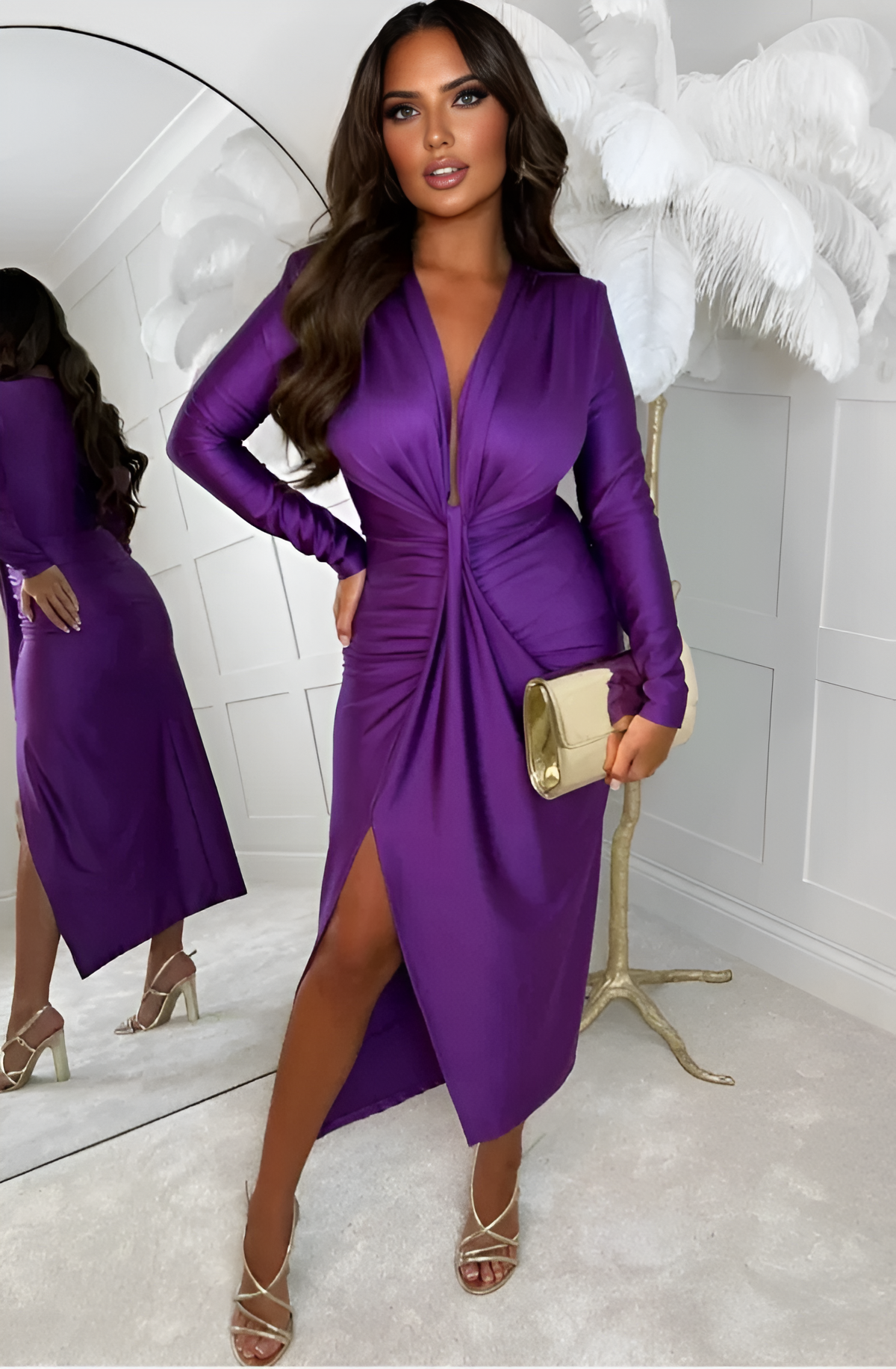 Rochie eleganta din lycra Amora mov