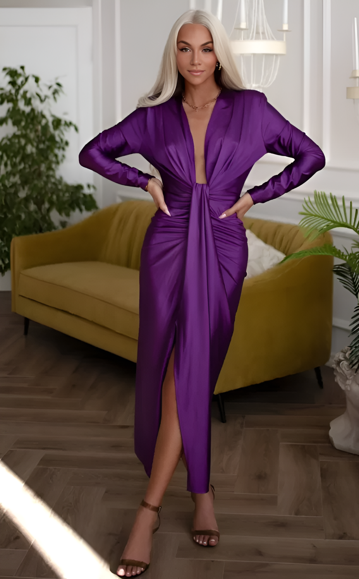 Rochie eleganta din lycra Amora mov