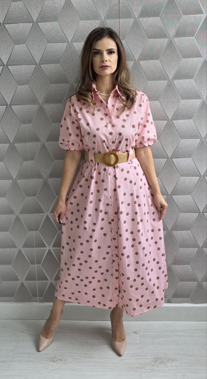 Rochie din bumbac Eleanor roz