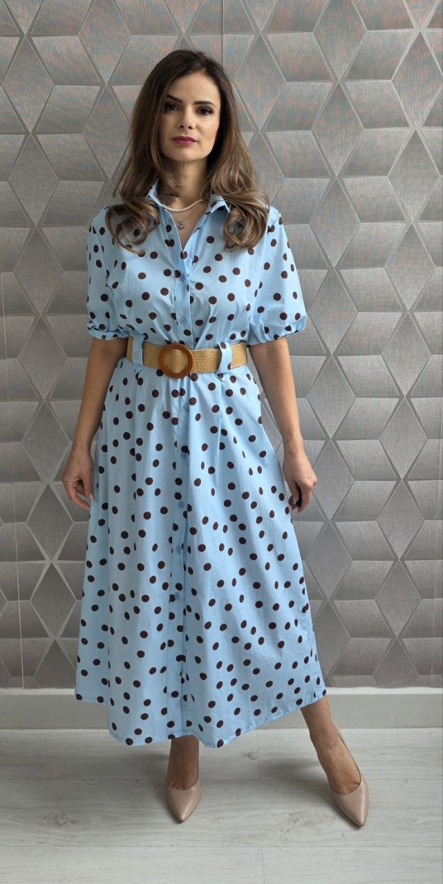 Rochie din bumbac Eleanor bleu