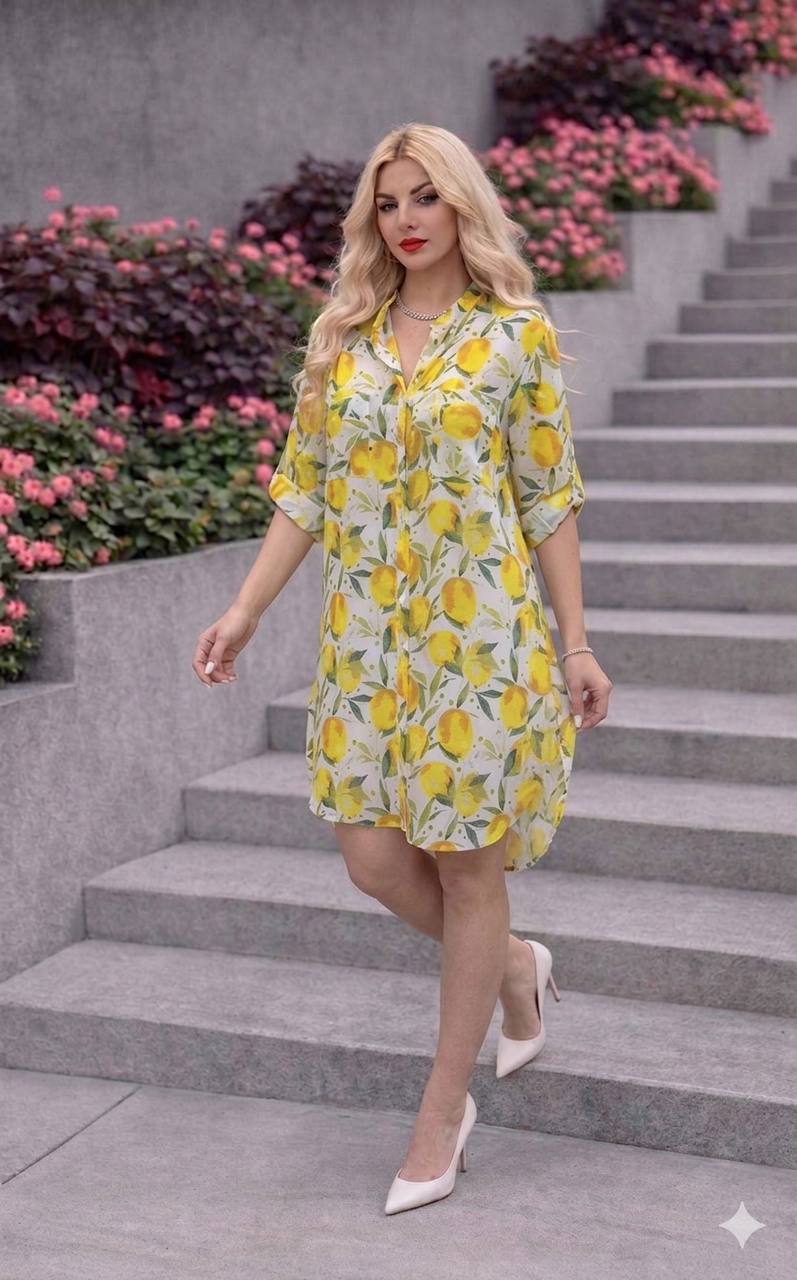 Rochie lejera din bumbac Florence galben