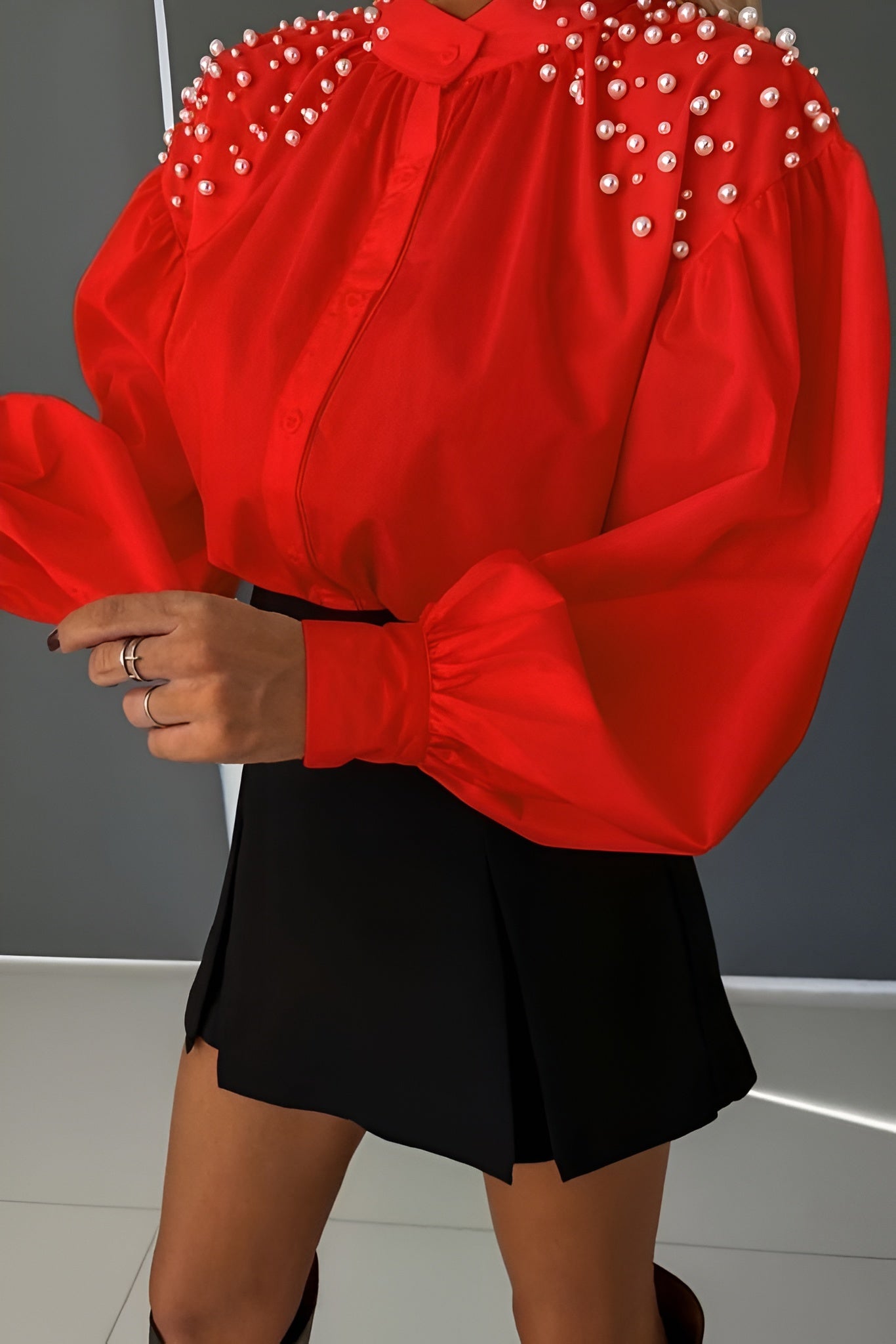 Camasa cu perle Dixy rosu