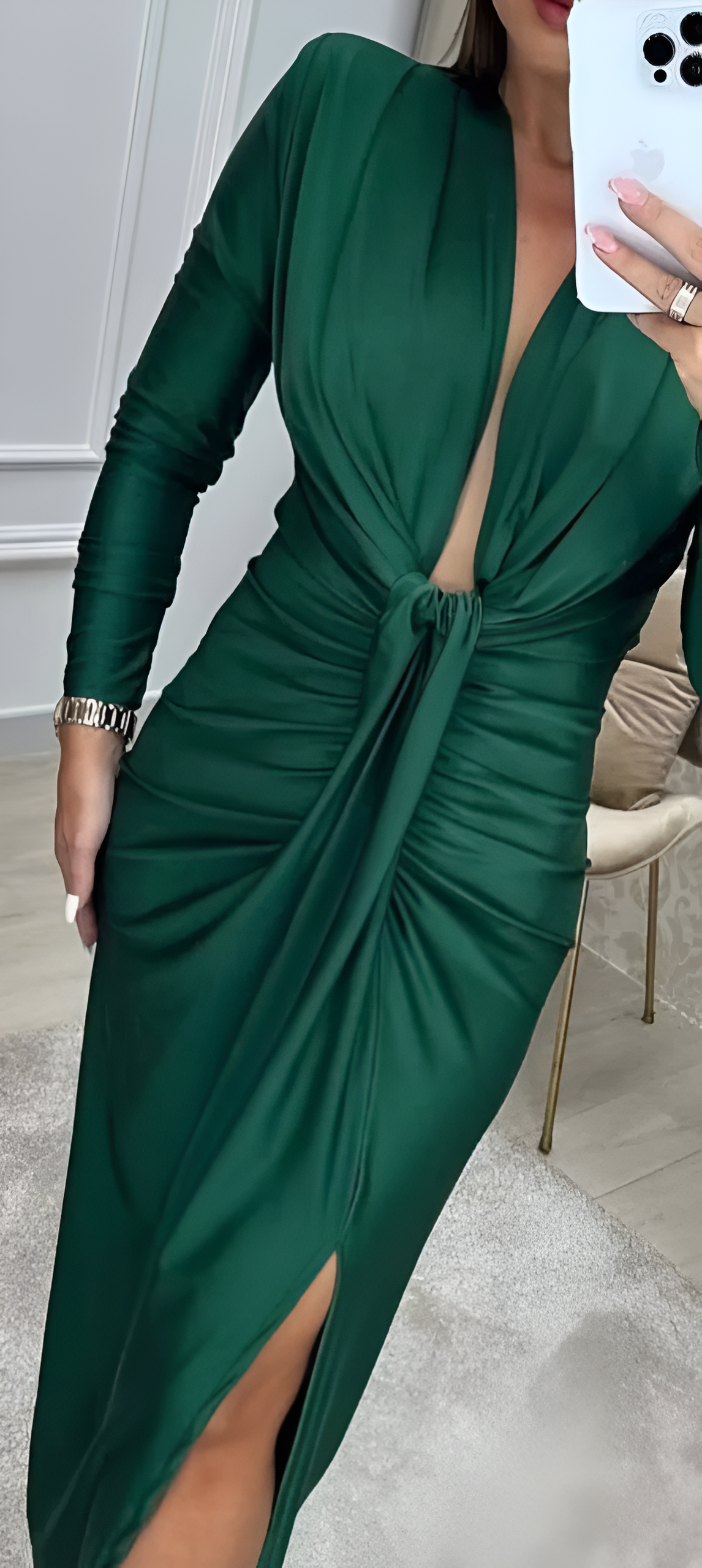 Rochie eleganta din lycra Amora verde