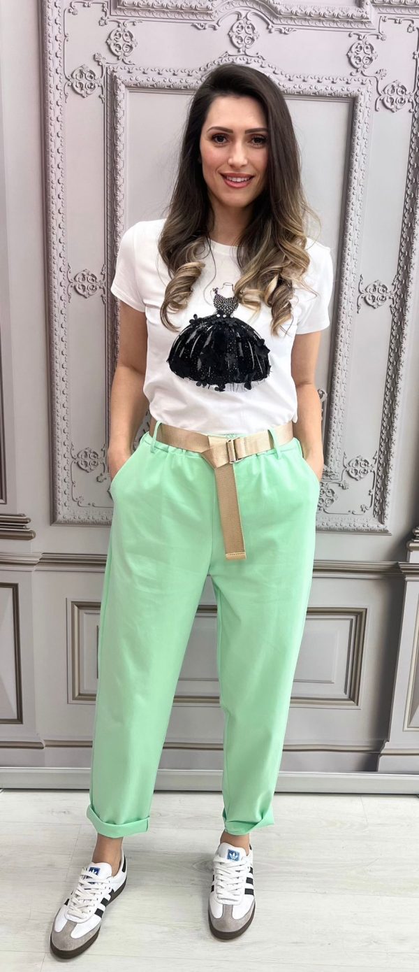 Pantaloni comozi cu talie elastică Stretchy verde