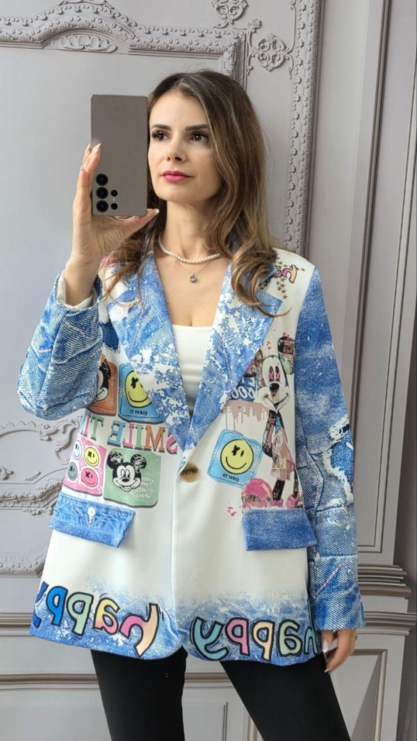 Sacou cu imprimeu Mickey Mouse